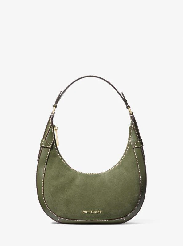 Michael Kors Preston Small Suede Crescent Shoulder Bag 1
