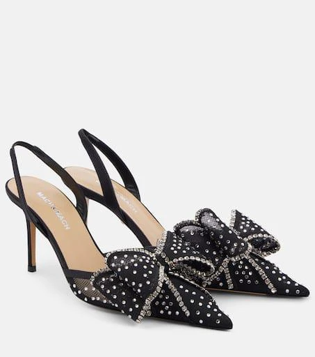 Mach & Mach Le Cadeau embellished mesh slingback pumps 1