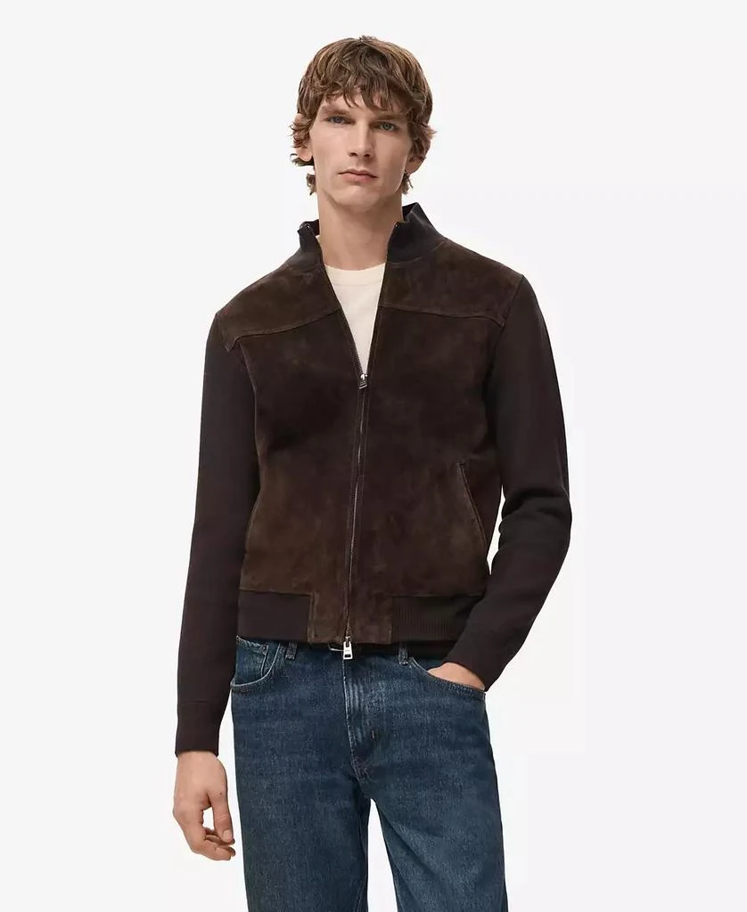 Mango Men
s Combined Leather And Suede Jacket