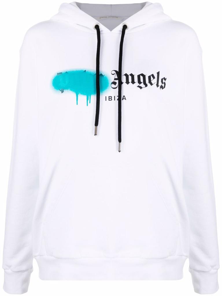 Palm Angels spray paint hoodie - women -  -  - White
