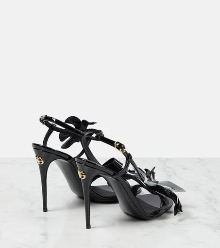 Dolce 
Gabbana Floral-appliqué patent leather sandals 3