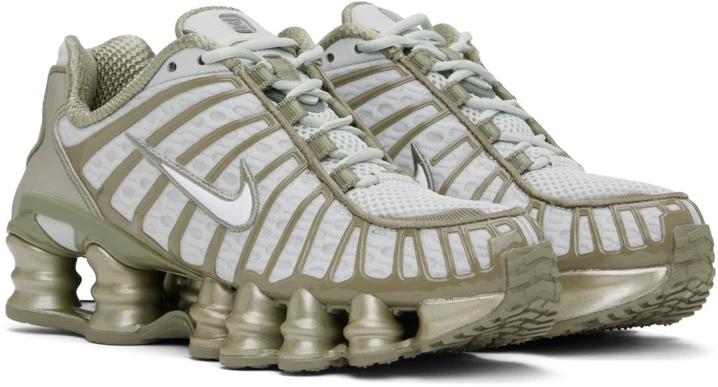 NIKE Silver & Khaki Shox TL Sneakers 4