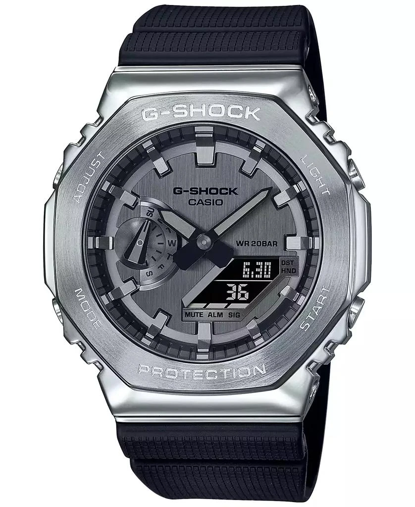 G-Shock Men's Black & Silver-Tone Strap Watch 45.2mm 1