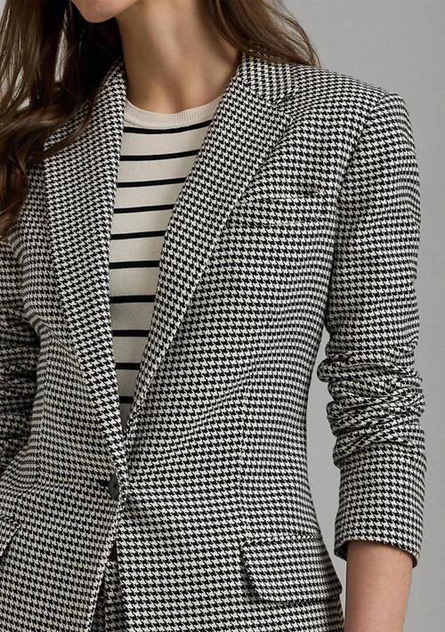 Ralph Lauren Ralph Lauren Houndstooth Cotton Blend Twill Blazer 3