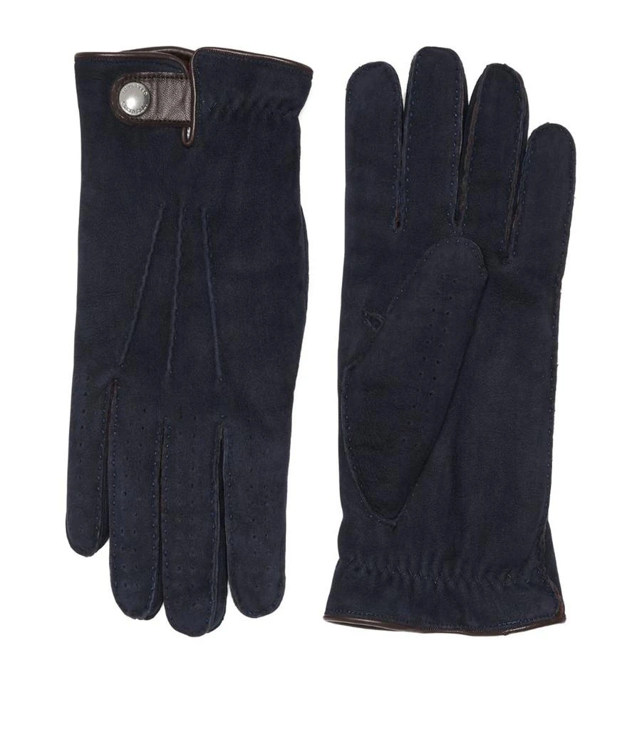 Brunello Cucinelli Shearling Suede Gloves 1