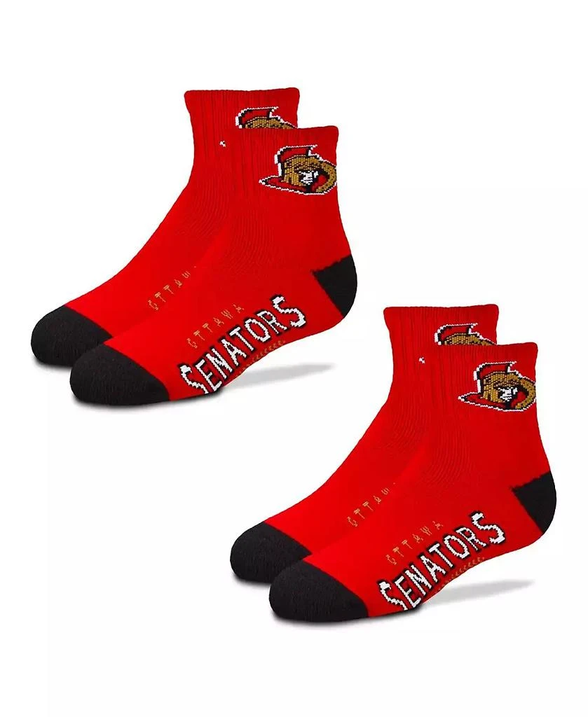 For Bare Feet Boys and Girls Youth Ottawa Senators Two-Pack Quarter-Length Socks