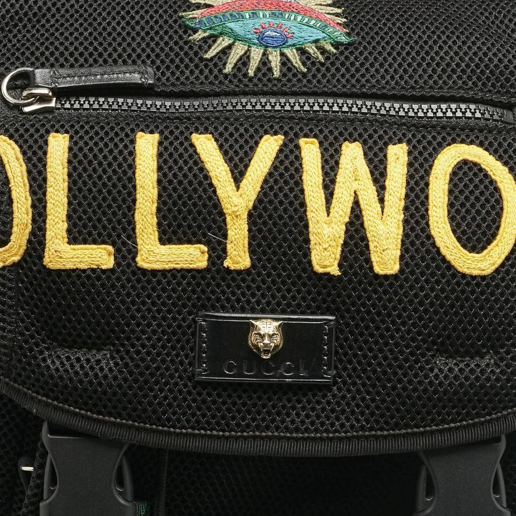 Gucci Black Mesh Fabric Hollywood Embroidered Backpack – On  display picture 3