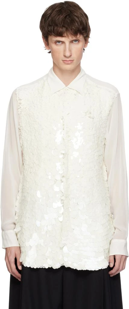 Dries Van Noten White Sequinned Shirt 1