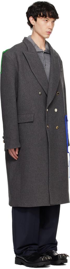 Charles Jeffrey Loverboy Gray Tailored Coat