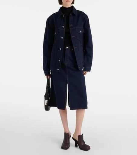 Burberry High-rise denim midi skirt 2