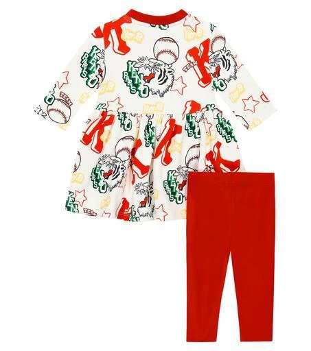 Kenzo Baby cotton dress and leggings set 4