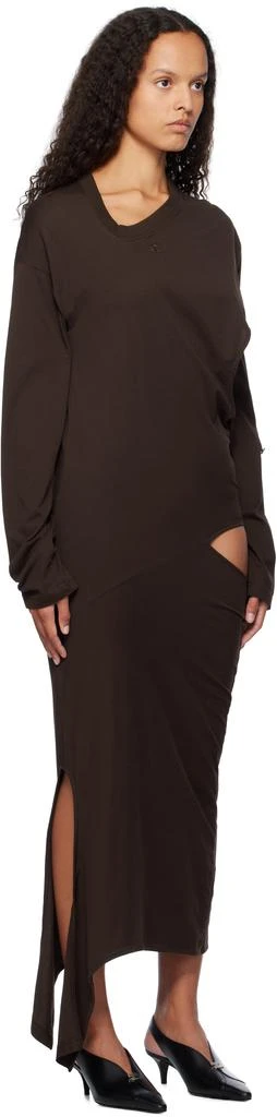 Courrèges Brown Off Shoulder Midi Dress 4