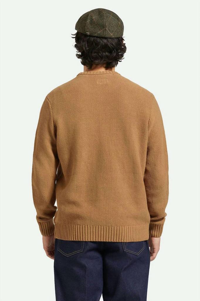 Brixton Jacques Waffle Knit Sweater In Tigers Eye