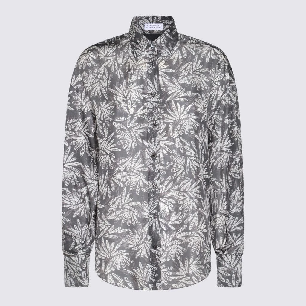 Brunello Cucinelli Grey Silk Shirt 1