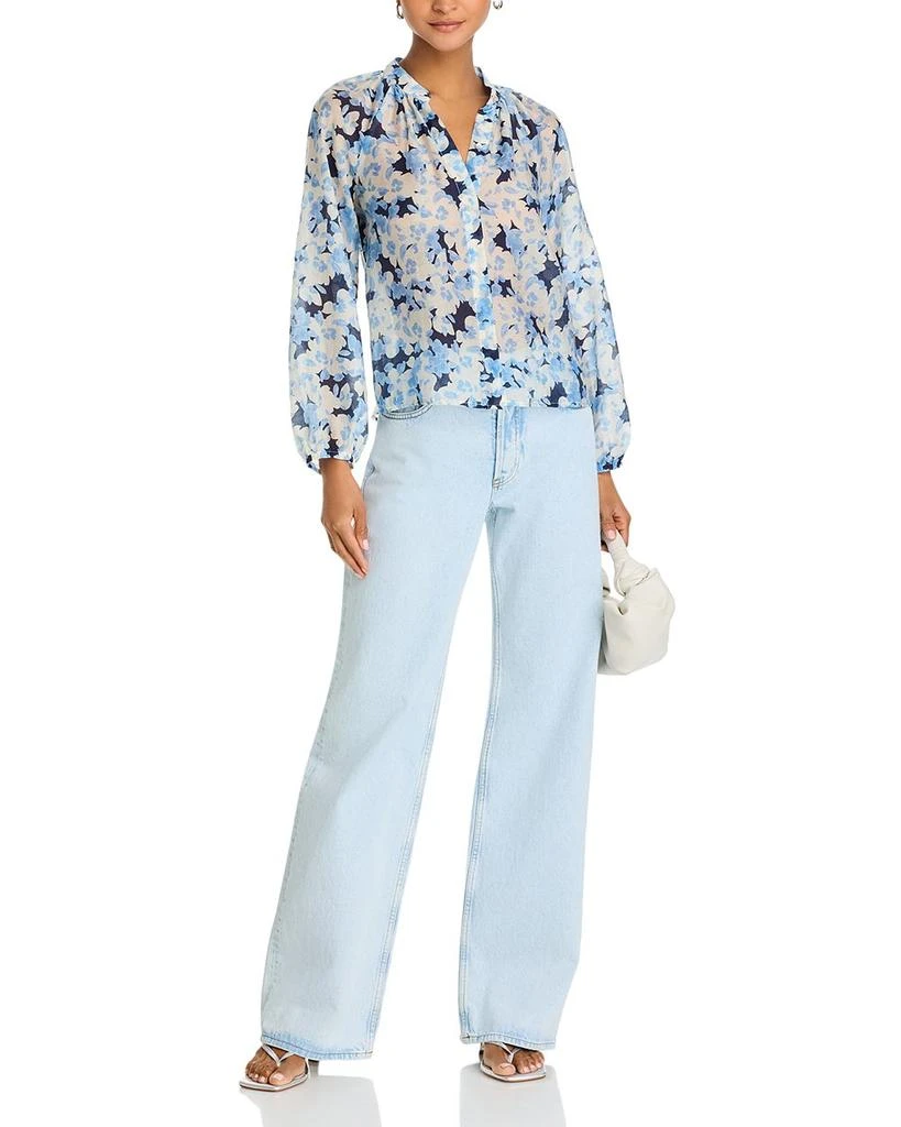 Bella Dahl Floral Print Shirred Collar Blouse 2