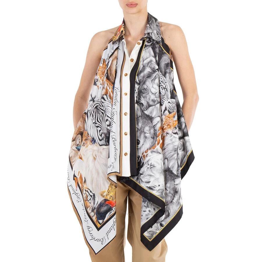 Burberry Burberry Ladies Grey Melange Animalia Print Bodysuit, Size X-Small 1