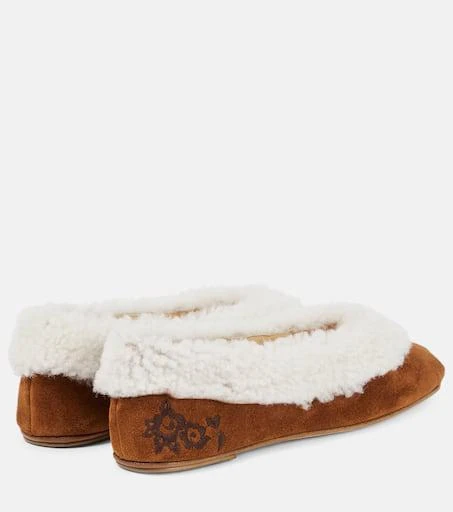 Magda Butrym Embroidered shearling ballet flats 3