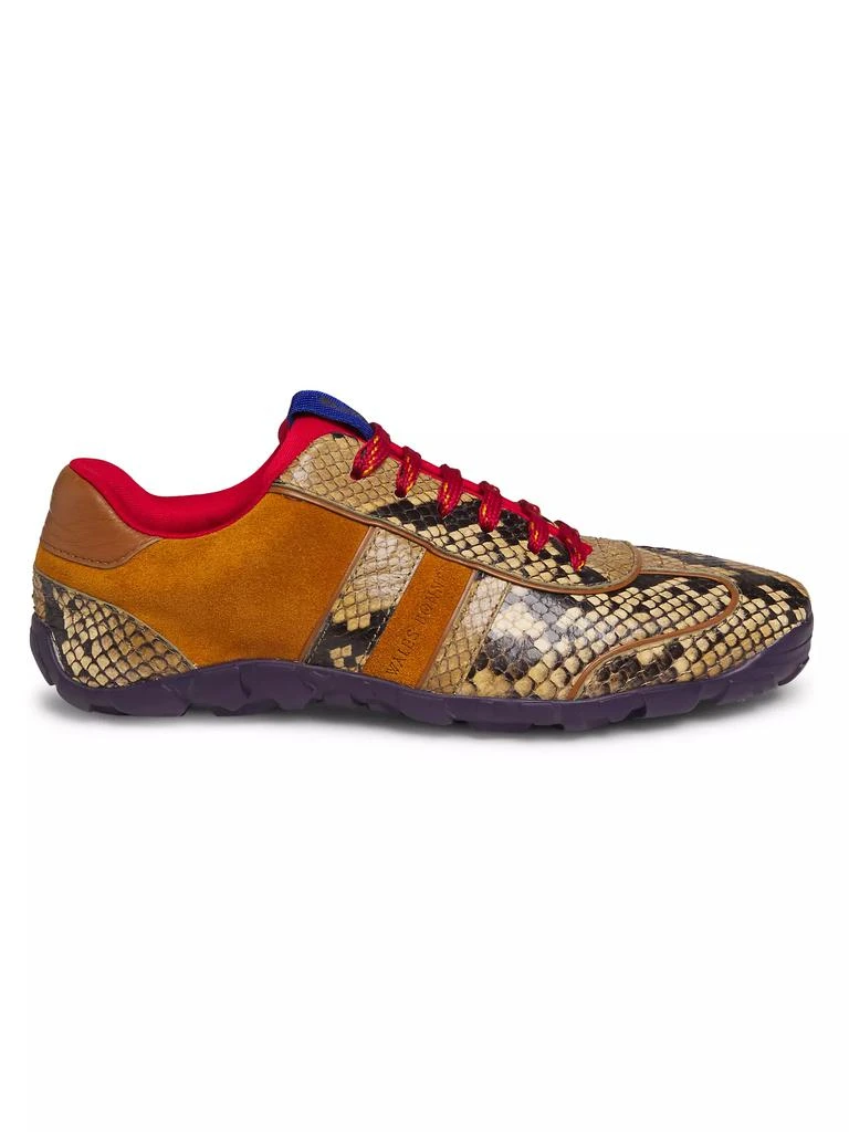 WALES BONNER Dream Study Snake-Printed Leather & Suede Low-Top Sneakers 1