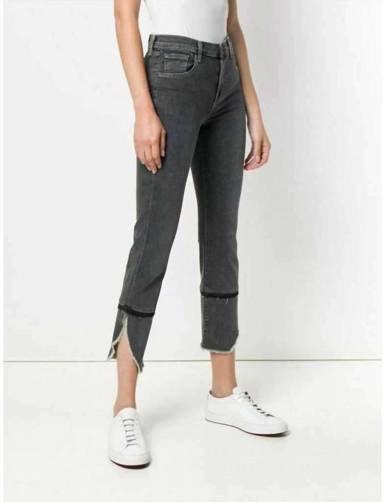 J Brand J Brand - Ruby High Rise Asymmetrical Fray Straight Leg Crop Jeans 1