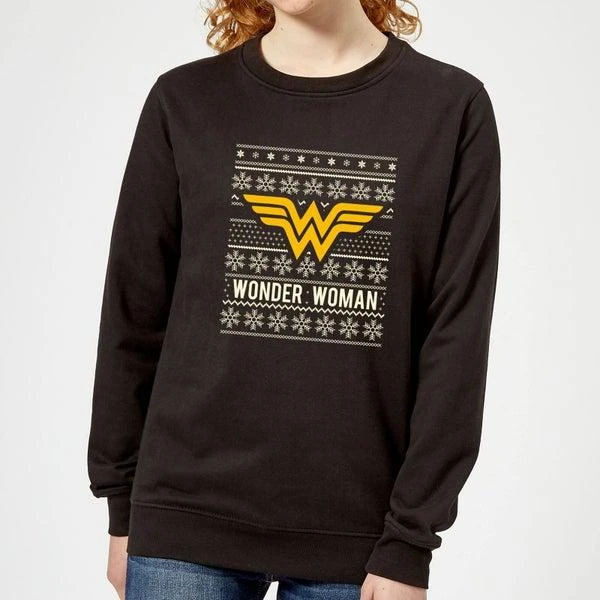Original Hero DC Wonder Woman Women's Christmas Sweater - Black 1