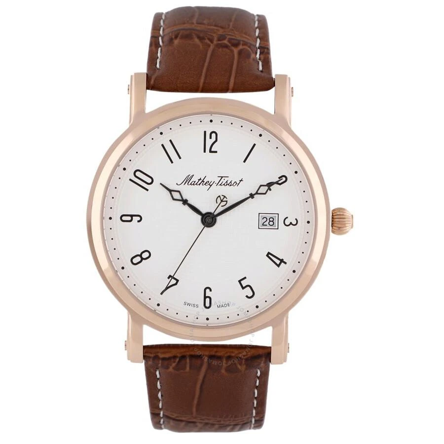 Mathey-Tissot City White Dial Brown Leather Men's Watch H611251PG 1