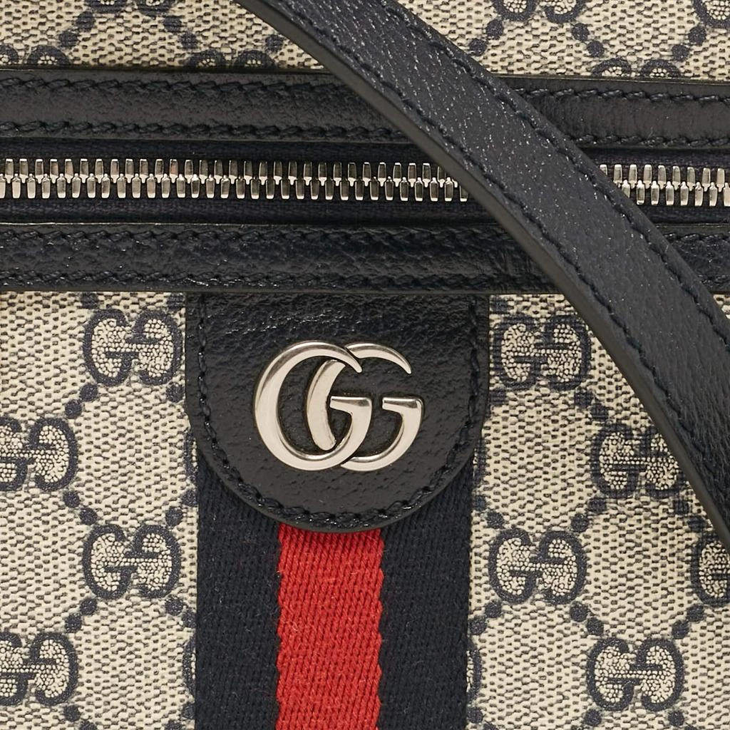 Gucci Gucci Beige/Navy Blue GG Supreme Canvas and Leather Ophidia Shoulder Bag 5