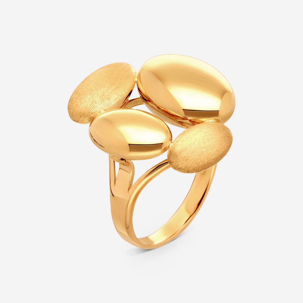 Ina Mar Ina Mar 18K Yellow Satin & Polished Gold Finish Cocktail Ring Sz. 6.5 269961