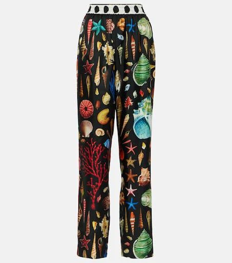 Dolce 
Gabbana Capri printed silk satin pants 1