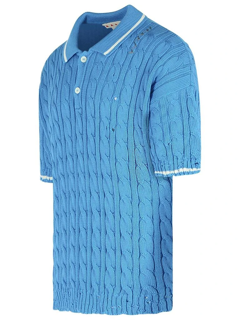 Marni Polo Shirt In Light Blue Cotton 2