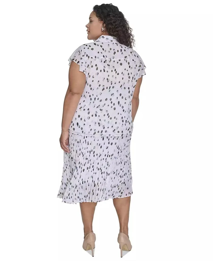 Calvin Klein Plus Size Dot-Print Ruffled Blouse 5