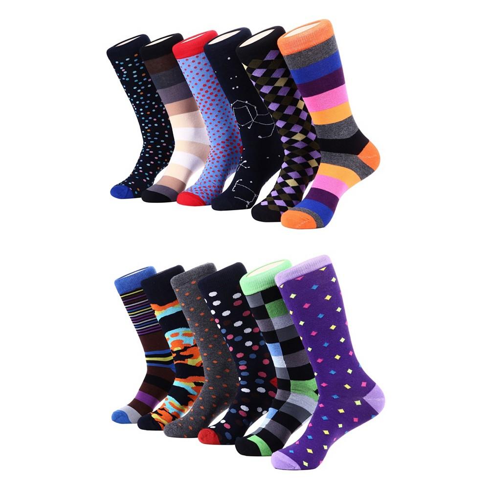 Mio Marino Men's Bold Designer Dress Socks Pack of 12