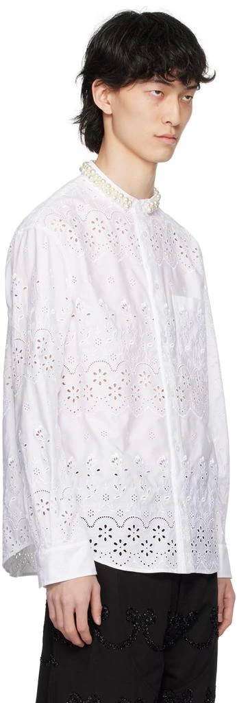 Simone Rocha White Beaded Grandad Shirt 2