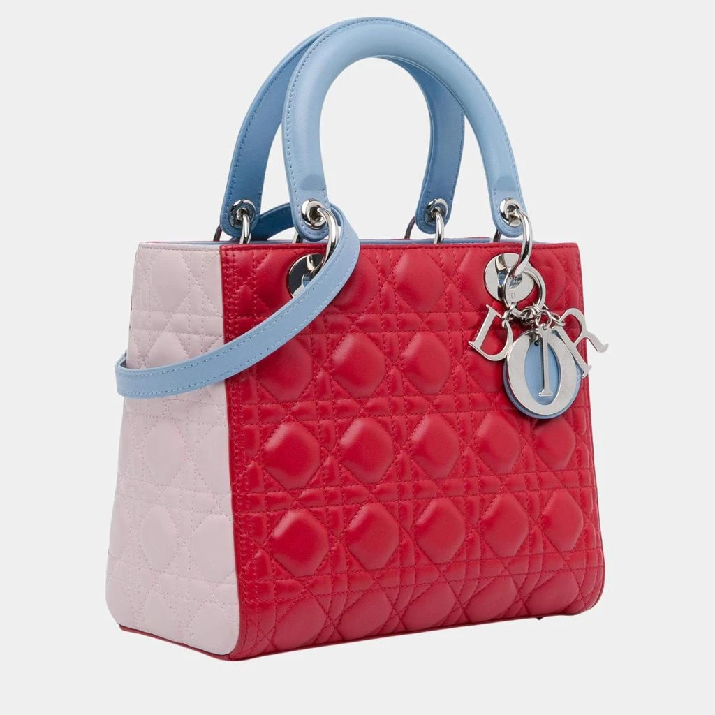 Dior Dior Red Medium Tricolor Lambskin Cannage Lady Dior 2