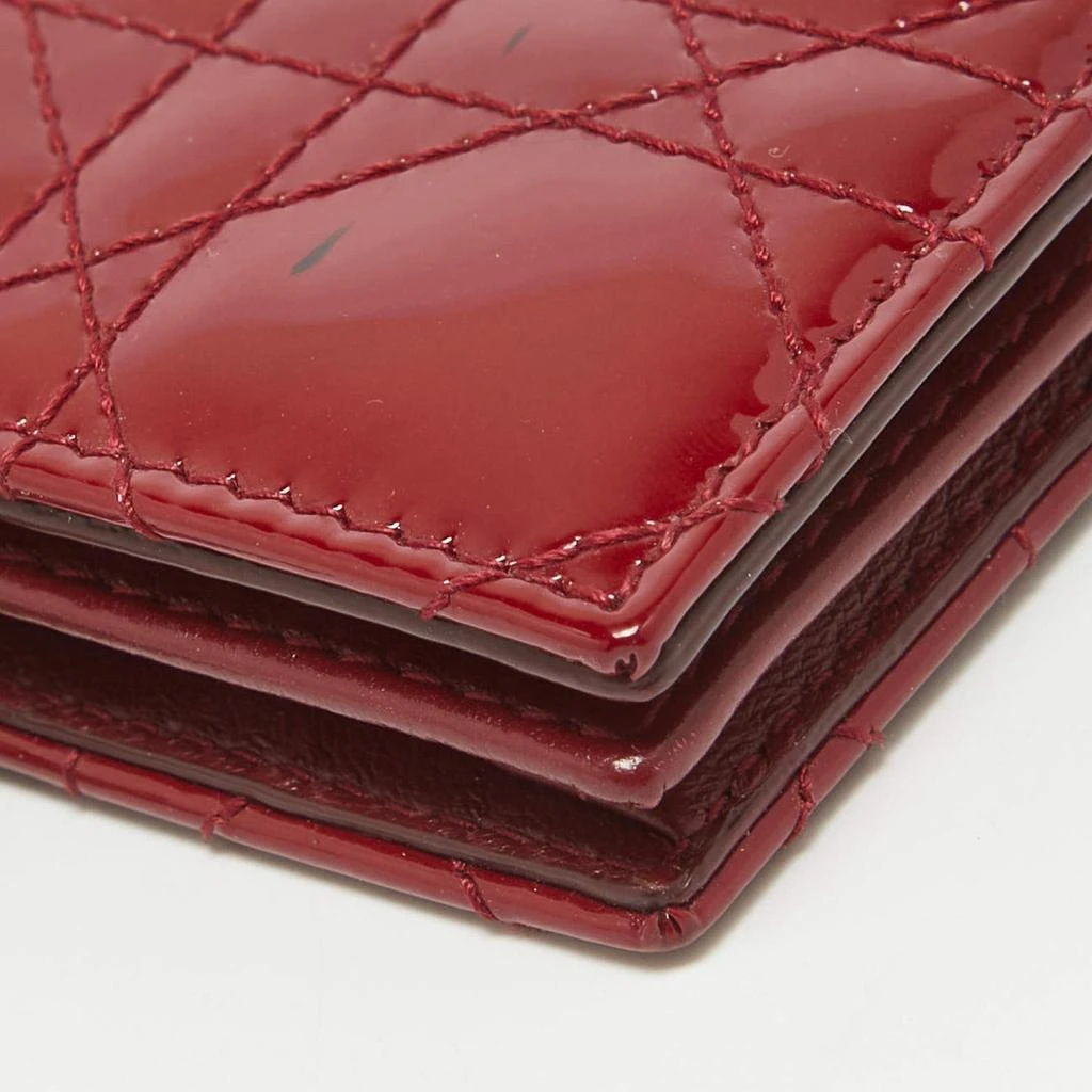 Dior Dior Red Cannage Patent Leather Lady Dior Flap Card Holder 12