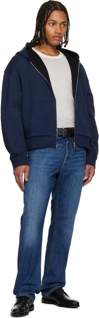 Givenchy Navy Zipped Scuba Hoodie 4