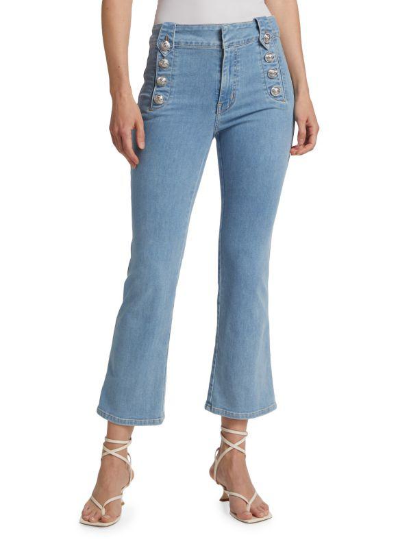 Derek Lam Robertson High-Rise Stretch Crop Flare Jeans
