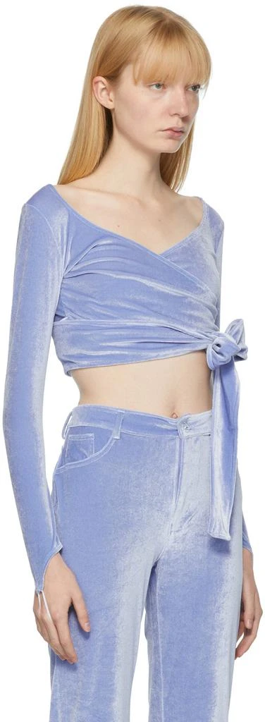 Maisie Wilen Purple Velour Dramady Wrap Top 2