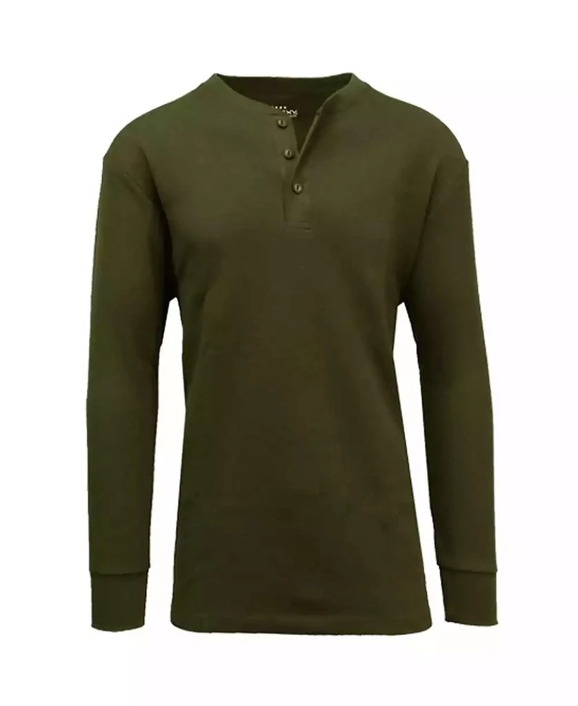 Galaxy By Harvic Men's Long Sleeve Thermal Henley Tee 7