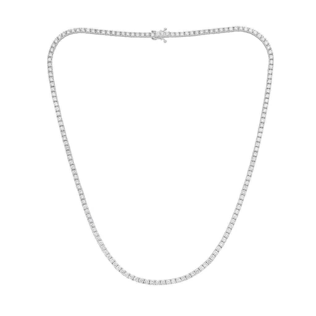 Diana M Jewels 14kt white gold lab grown round diamond tennis necklace weighing 8.18 cts tw set in a four prong setting