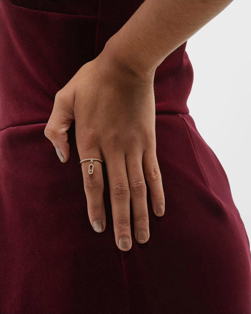 Messika MOVE UNO 18K PINK GOLD PAVE DROP DIAMOND RING 6