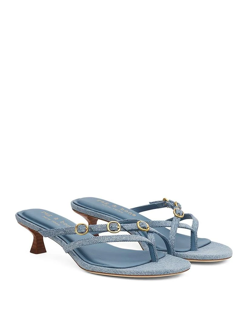 Rag & Bone Women's Sammie Buckle Kitten Heel Sandals 1