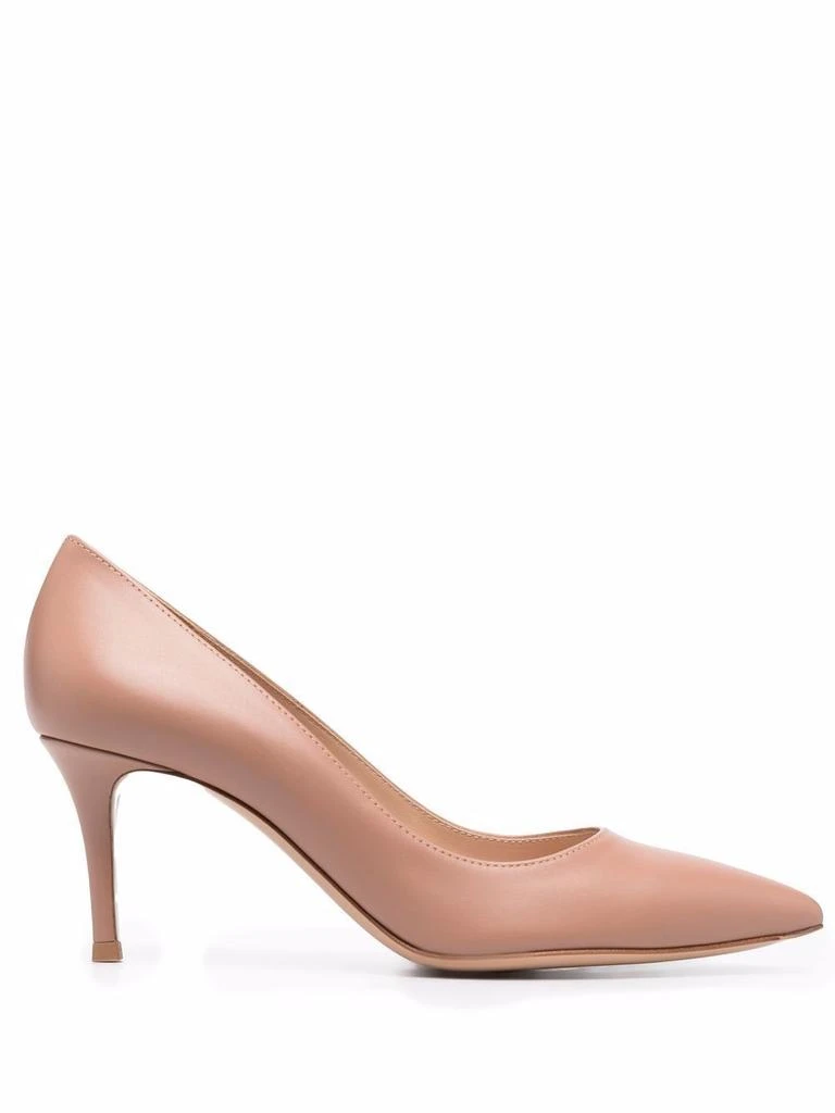 Gianvito Rossi PUMPS GIANVITO 70 MODEL IN PRALINE-COLORED LEATHER  1