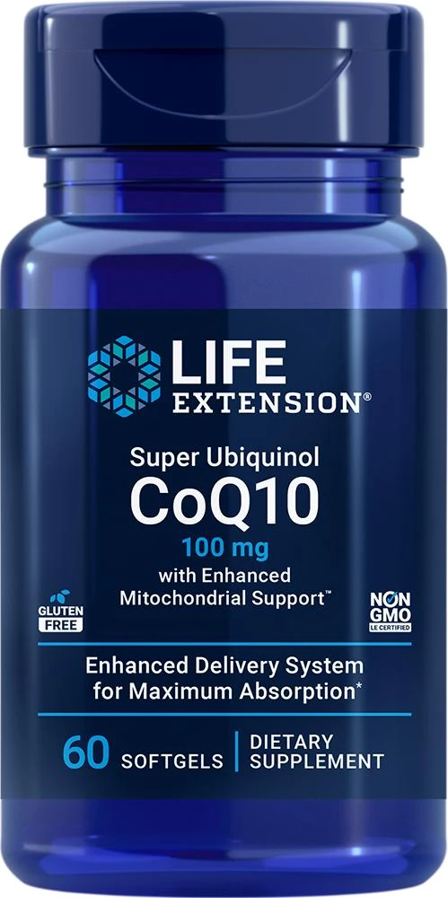 Life Extension Super Ubiquinol CoQ10 with Enhanced Mitochondrial Support™, 60 softgels - 100 mg (100 mg, 60 softgels), Life Extension 1