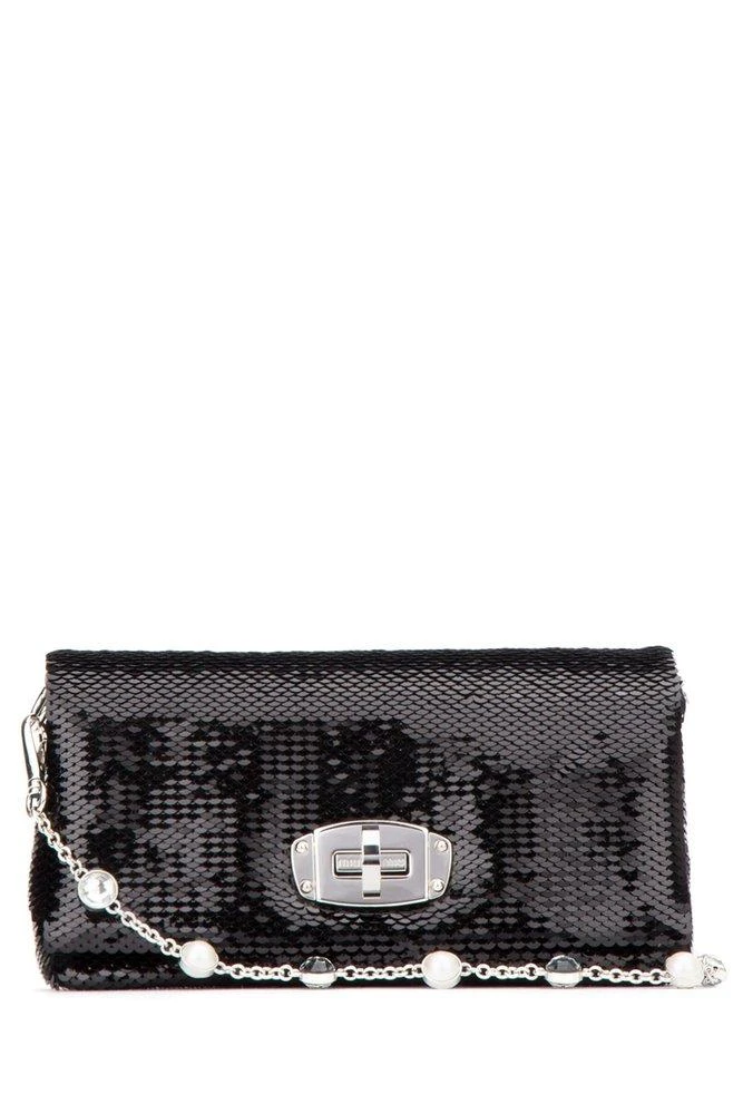 Miu Miu Miu Miu Sequin-Embellished Chain-Linked Shoulder Bag 1