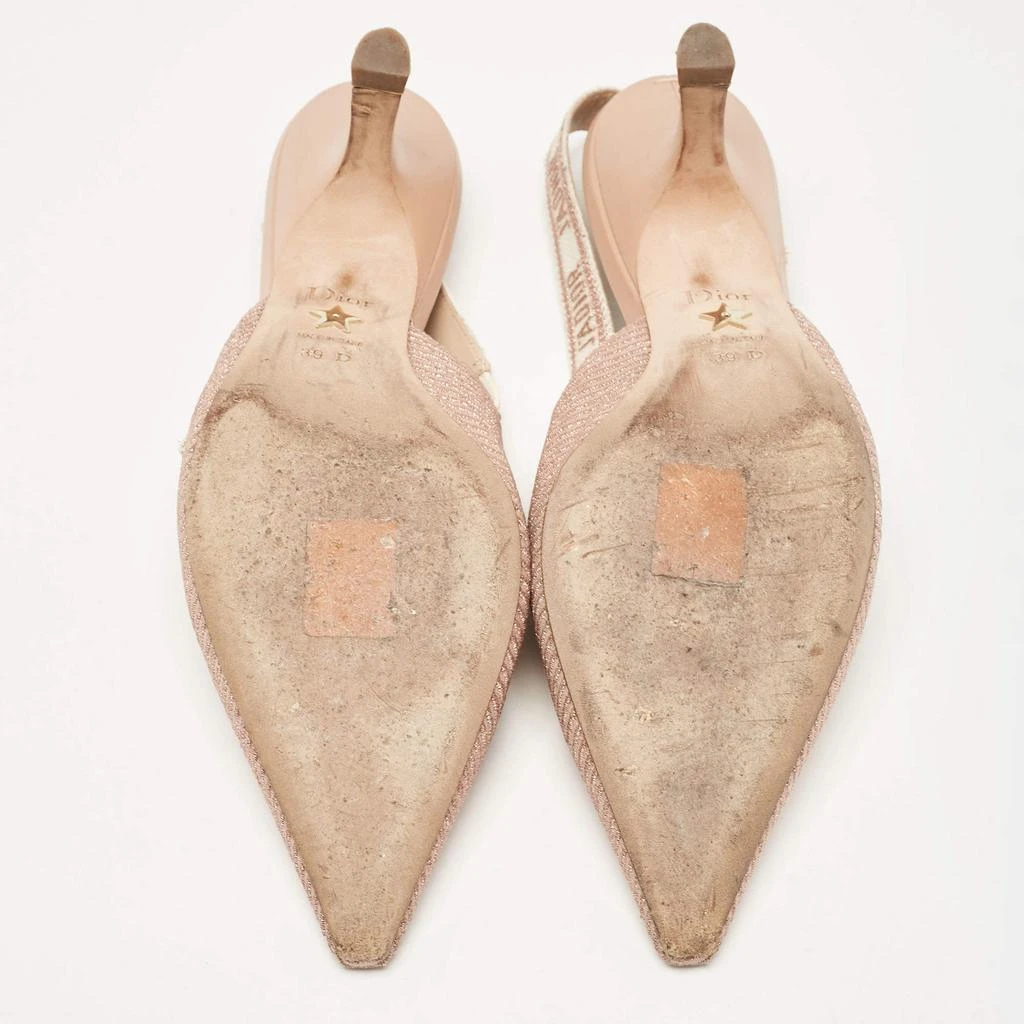 Dior Dior Pink Embroidered Canvas J'Adior Slingback Pumps Size 39 6
