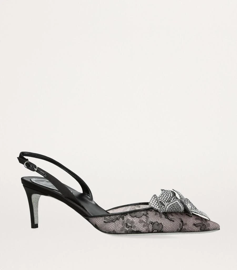 Rene Caovilla Flower Slingback Heels 60 3