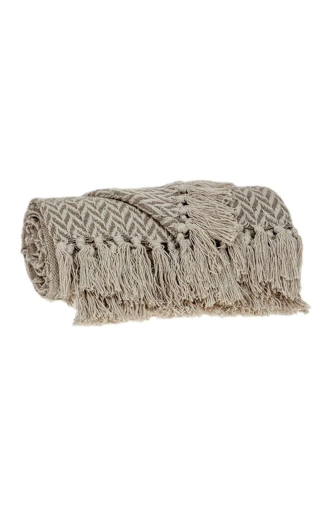 Parkland Alma Transitional Brown 52" x 67" Woven Handloom Throw 2