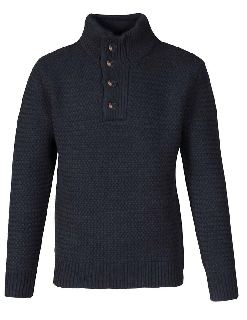 Schott Men's Funnel Neck Military Sweater In Black