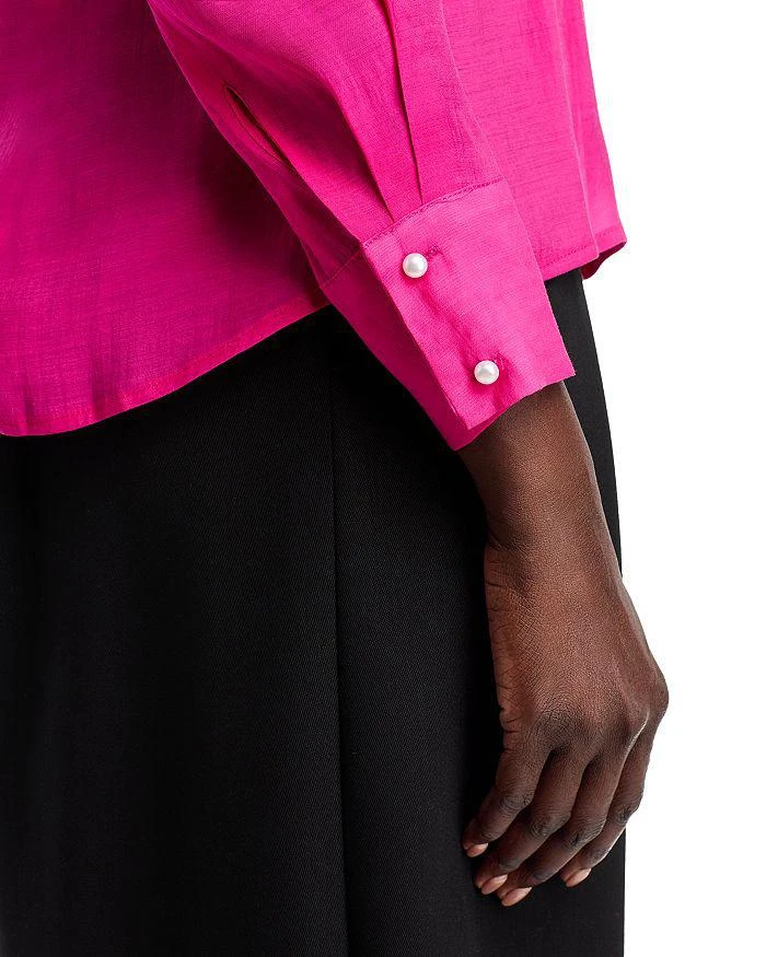 Gracia Faux Peal Trim Collar Top 5