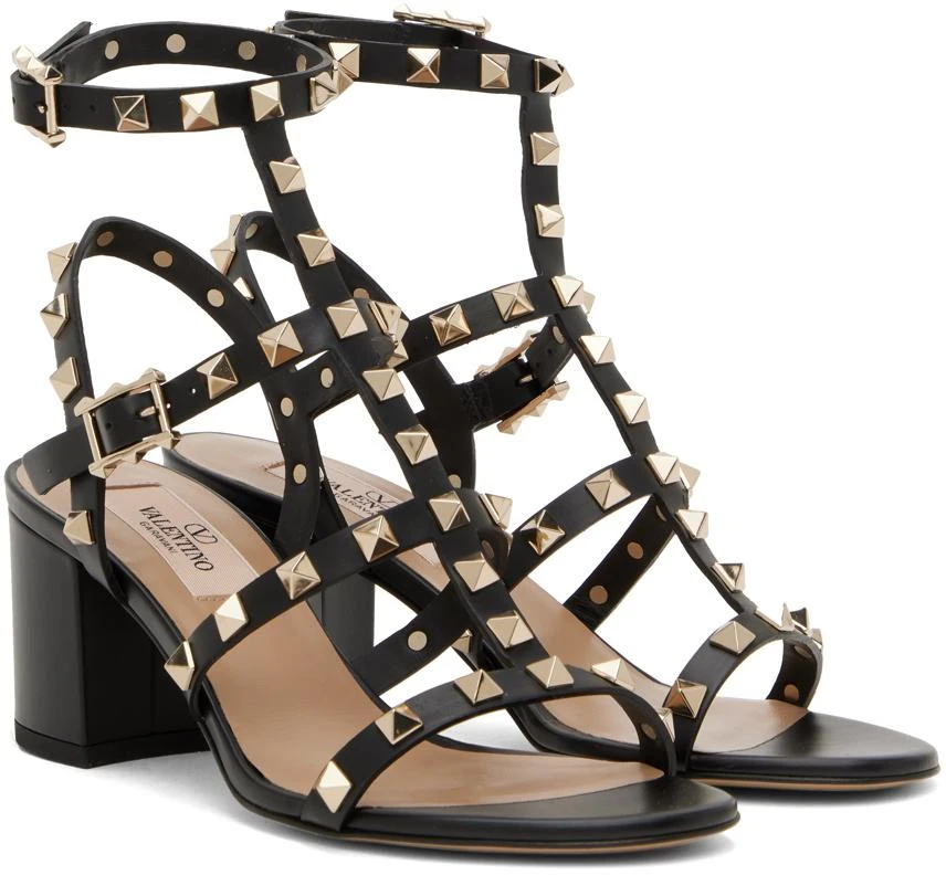 Valentino Black Rockstud Heeled Sandals 4